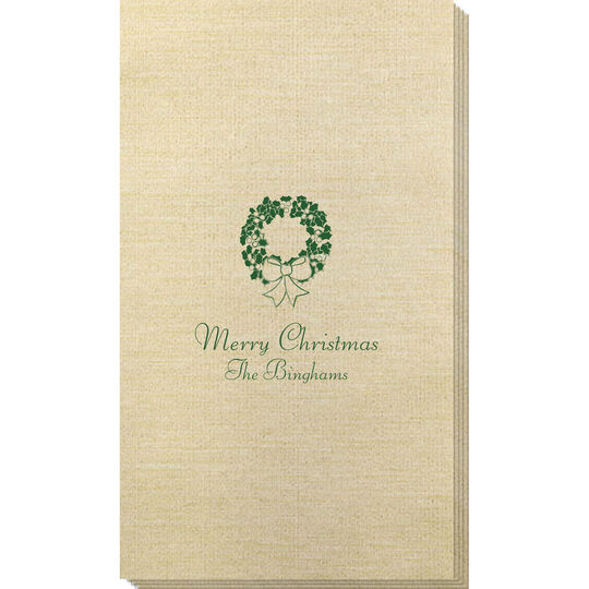 Traditional Wreath Bamboo Luxe Guest Towels